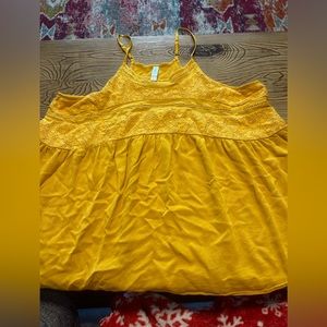 Xhilaration Yellow Lace Tank